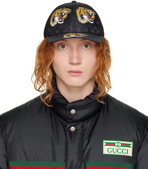 gucci hat tiger black|tiger gucci cap.